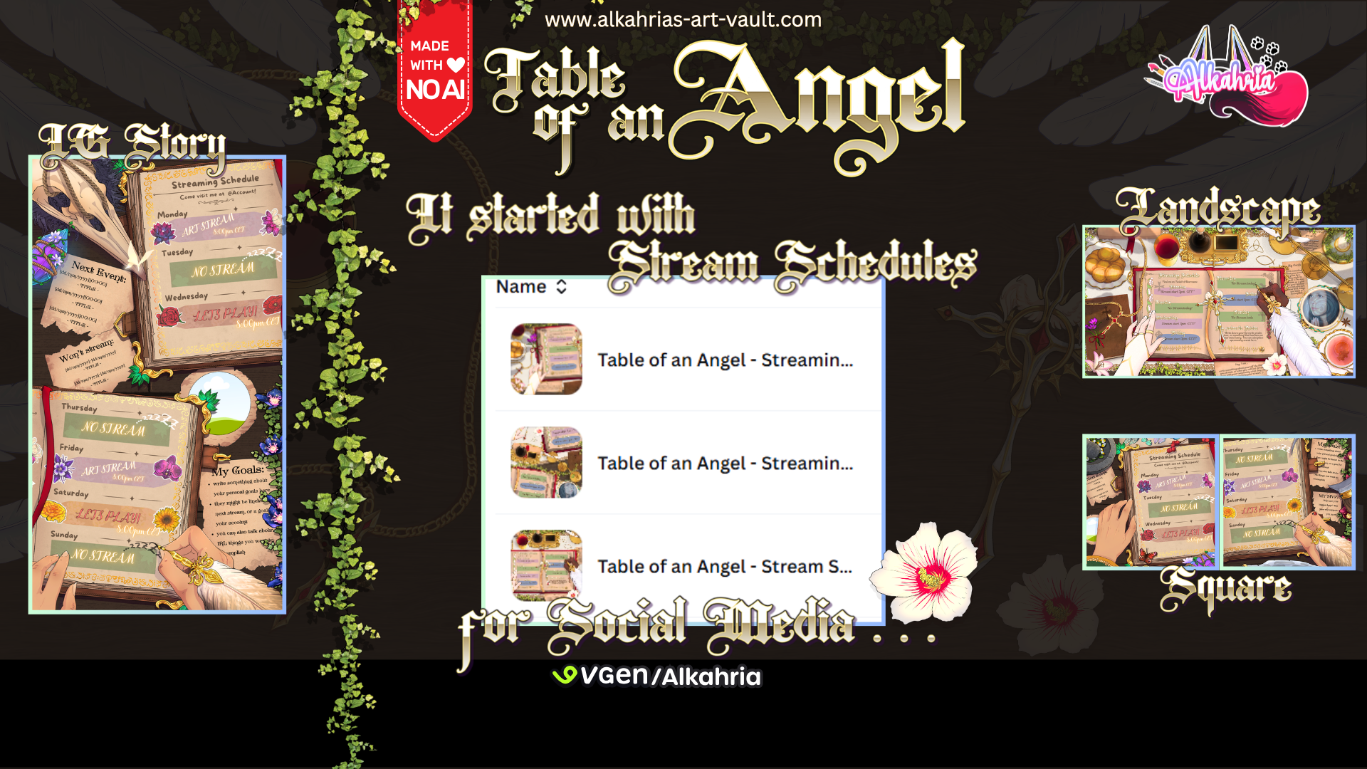 TABLE of an ANGEL - inspired by christianity, infused with fantasy - Art Asset Pack [40+ Assets in 3 Canva Templates] (Kopie)
