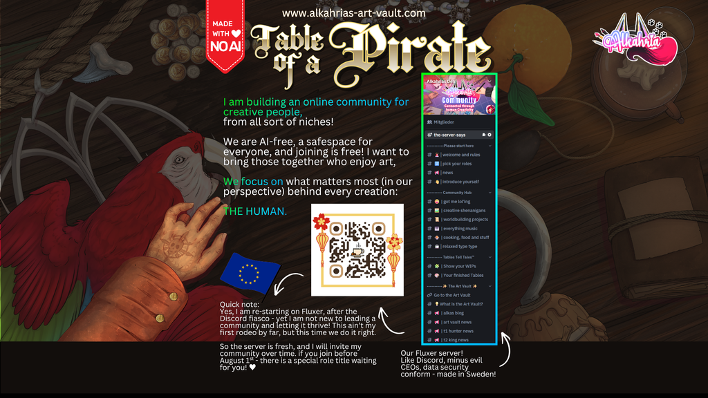 TABLE of a PIRATE - adventurous pirate & companion Art Asset Pack [40+ Assets in 3 Canva Templates]
