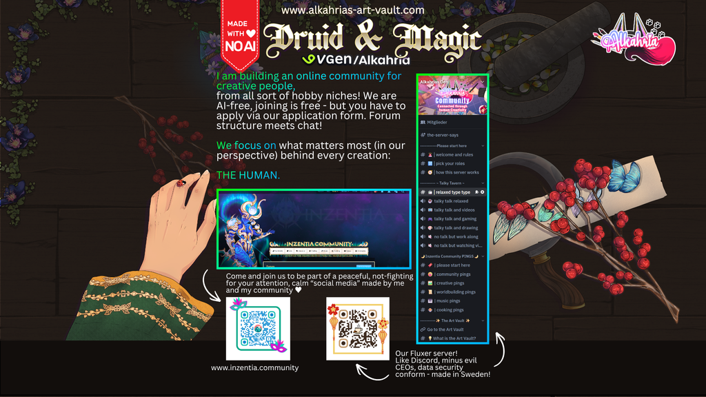 TABLE of a DRUID - nature coded, fantasy infused Art Asset Pack [40+ Assets in 3 Canva Templates]
