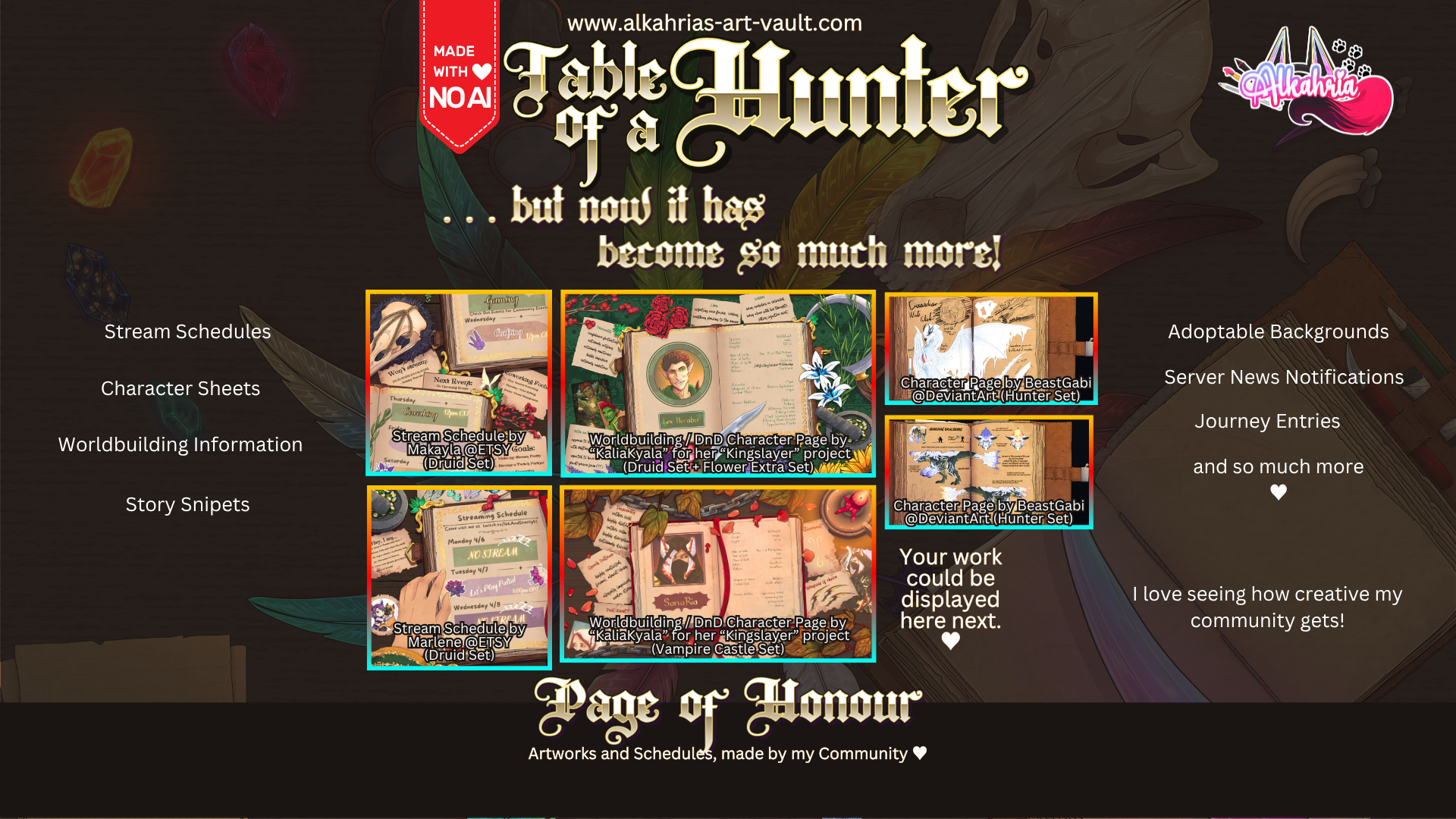 TABLE of a HUNTER – Monster Hunter X The Witcher Aesthetic [40+ Assets in 3 Canva Templates]