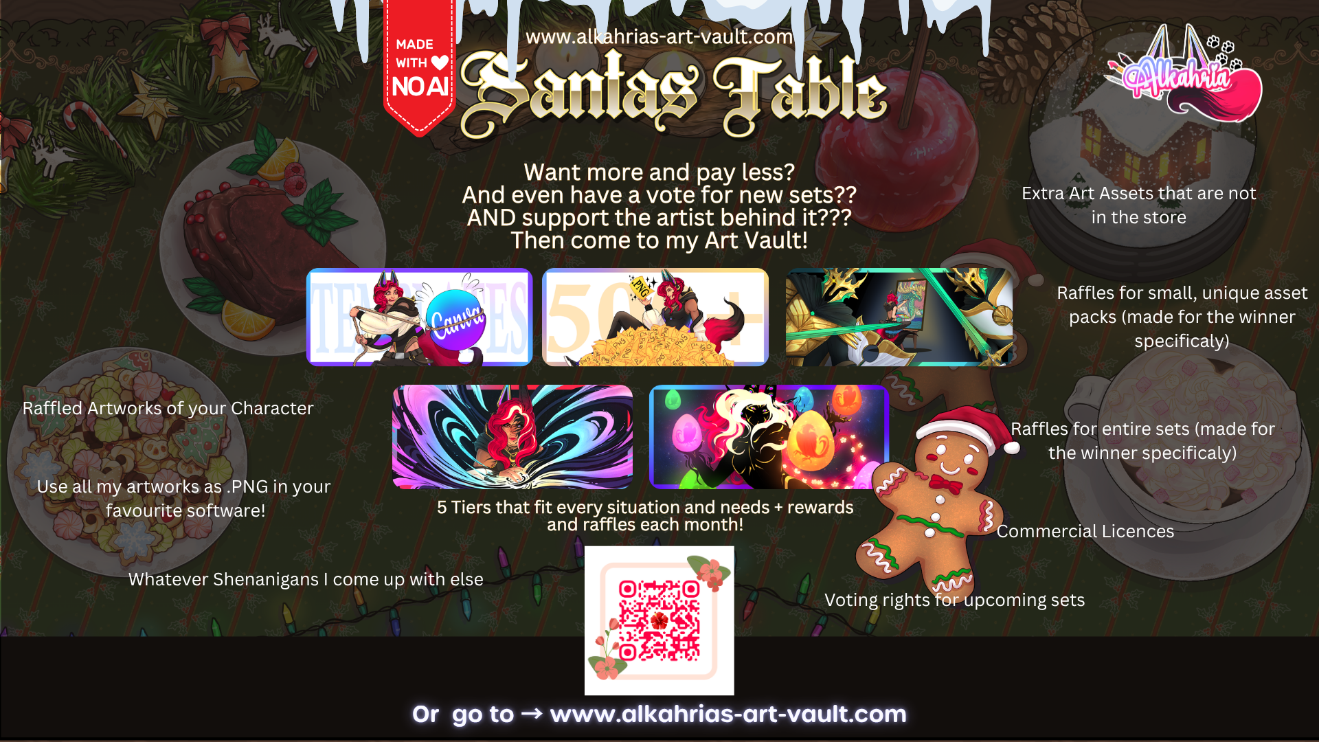 TABLE of SANTA - Cookies, Candles and Cozy Atmosphere Art Asset Pack [40+ Assets in 3 Canva Templates]