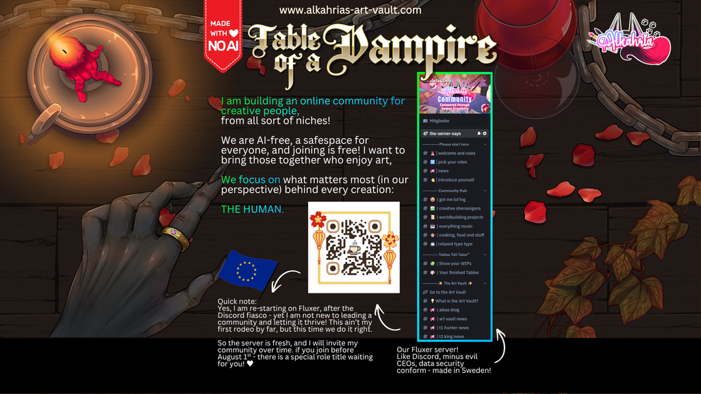TABLE of a VAMPIRE - dark, romantic vampire Art Asset Pack [40+ Assets in 3 Canva Templates]