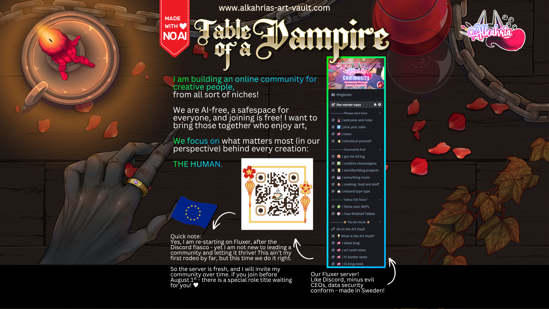TABLE of a VAMPIRE - dark, romantic vampire Art Asset Pack [40+ Assets in 3 Canva Templates]