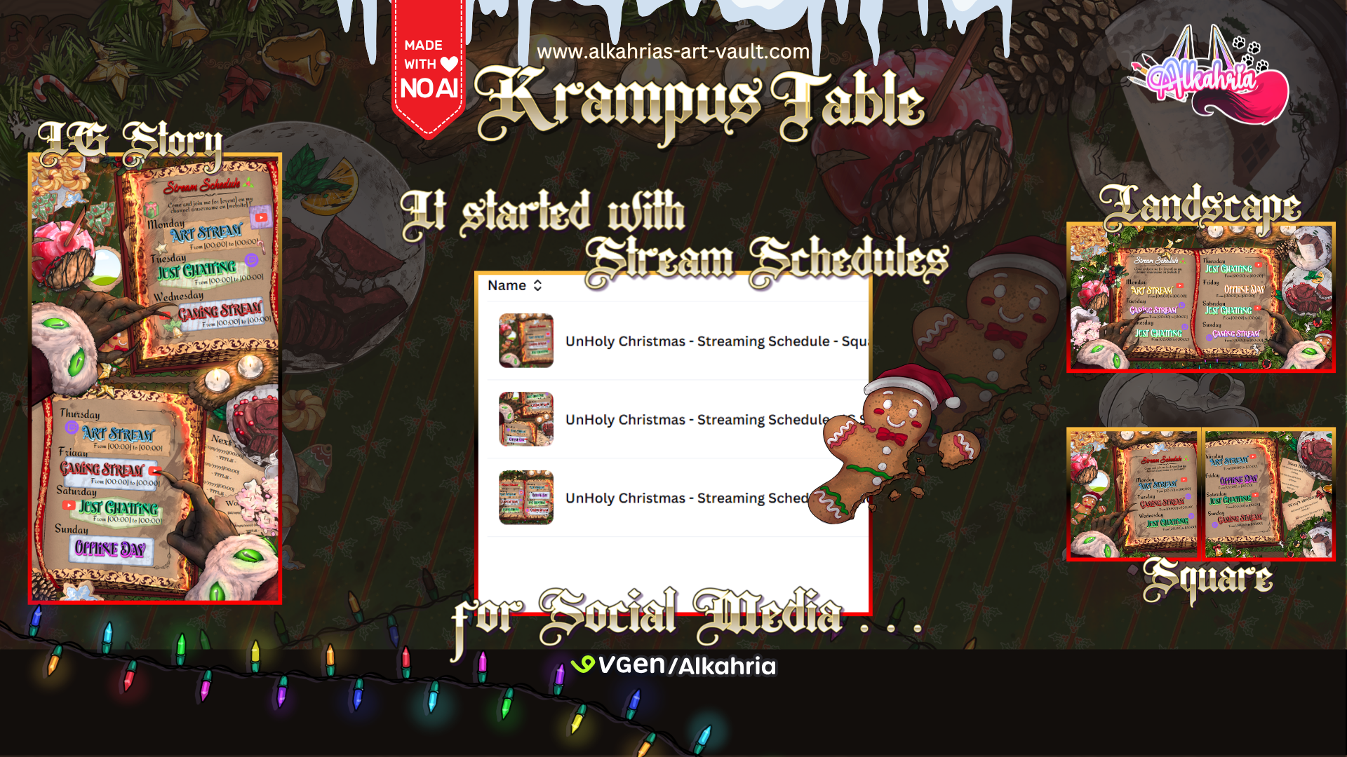 TABLE of KRAMPUS –  Cozy was yesterday - Krampus it is! [40+ Assets in 3 Canva Templates]