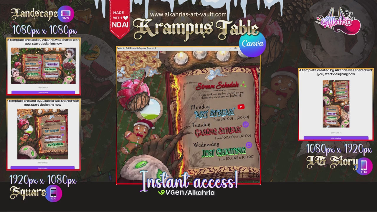 TABLE of KRAMPUS –  Cozy was yesterday - Krampus it is! [40+ Assets in 3 Canva Templates]
