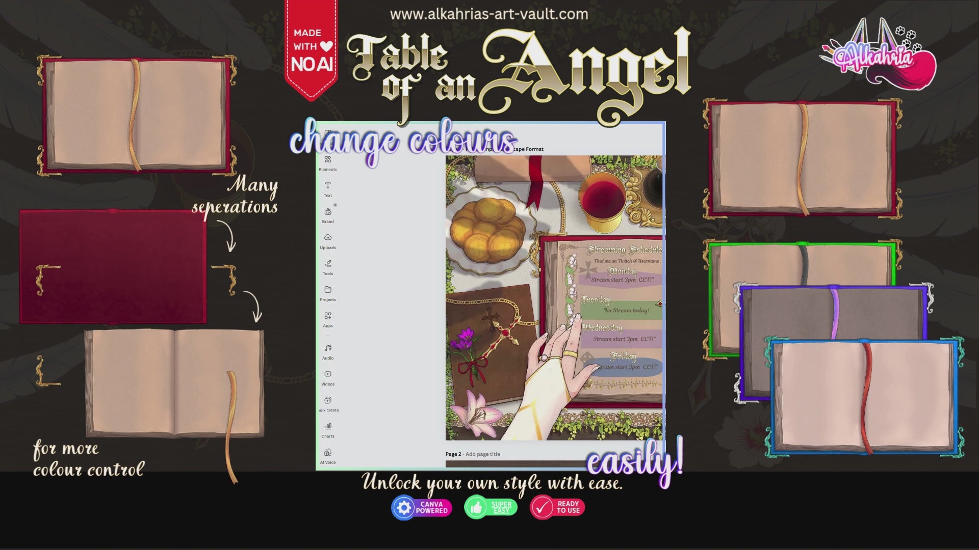 TABLE of an ANGEL - inspired by christianity, infused with fantasy - Art Asset Pack [40+ Assets in 3 Canva Templates] (Kopie)